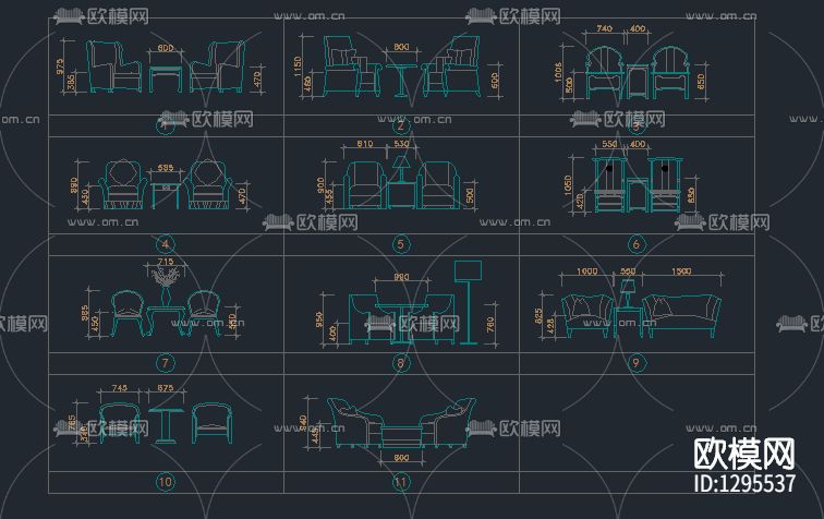 精品图库带尺寸cad图库下载（渲染图2）