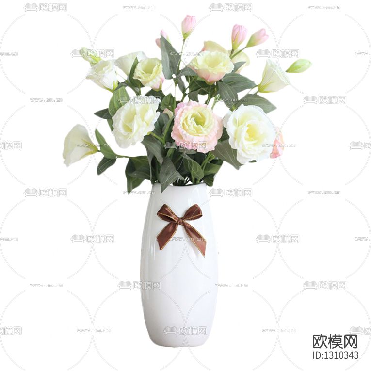 北欧简约白色陶瓷花瓶摆放花艺下载