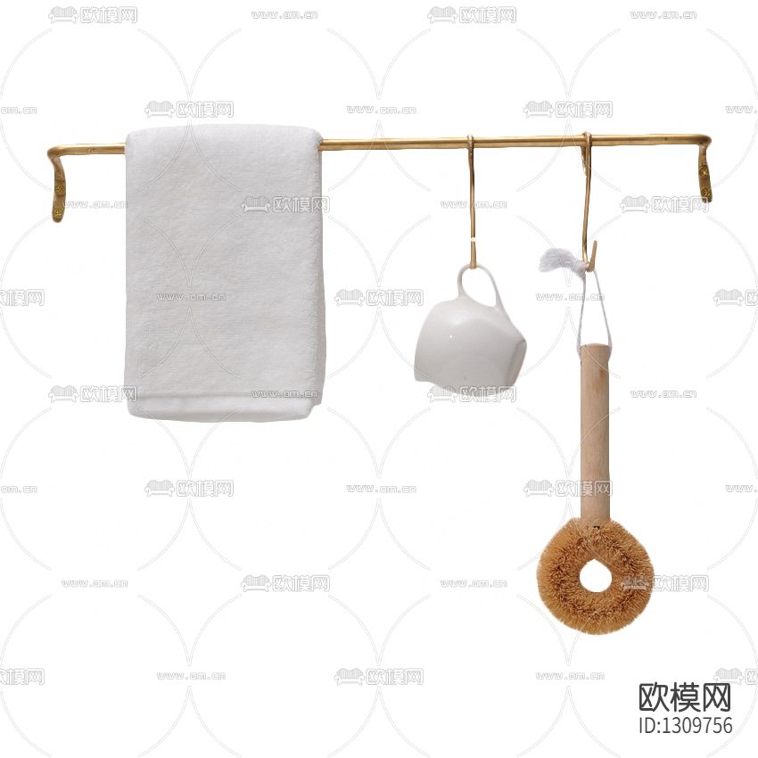 北欧简约黄铜挂杆