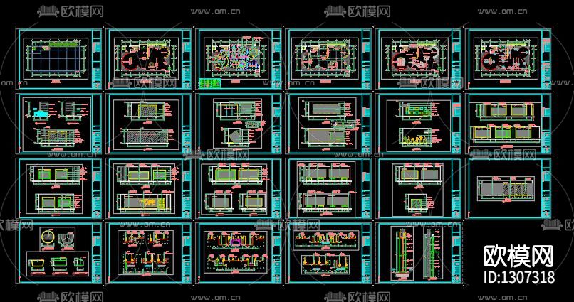 企业形象展厅cad施工图下载（渲染图2）