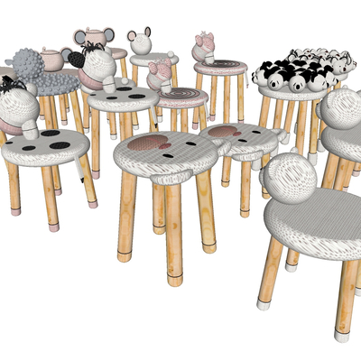  现代儿童座椅su模型 