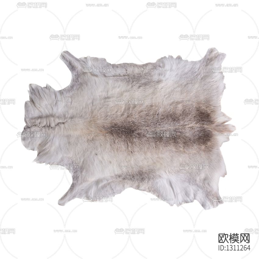 北欧简约天然皮草地毯下载