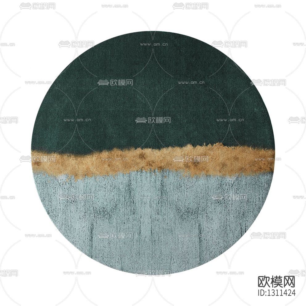 现代轻奢圆形布艺地毯