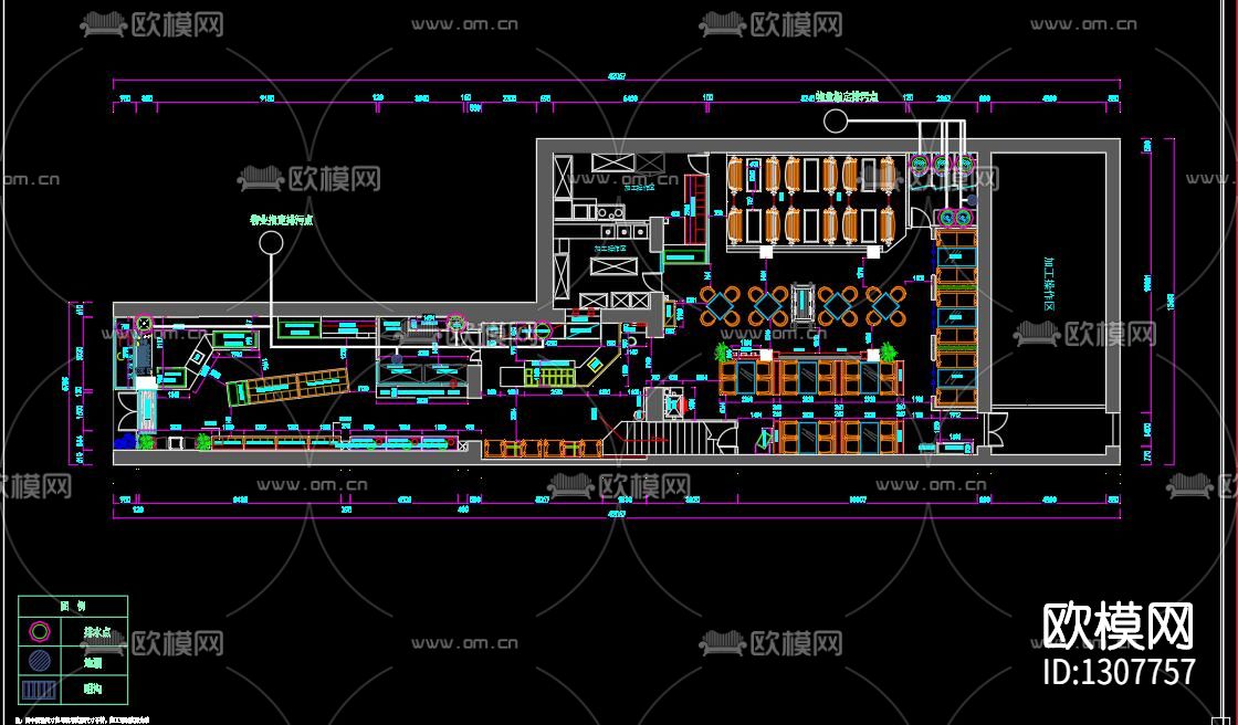 咖啡厅奶茶店cad施工图下载（渲染图7）