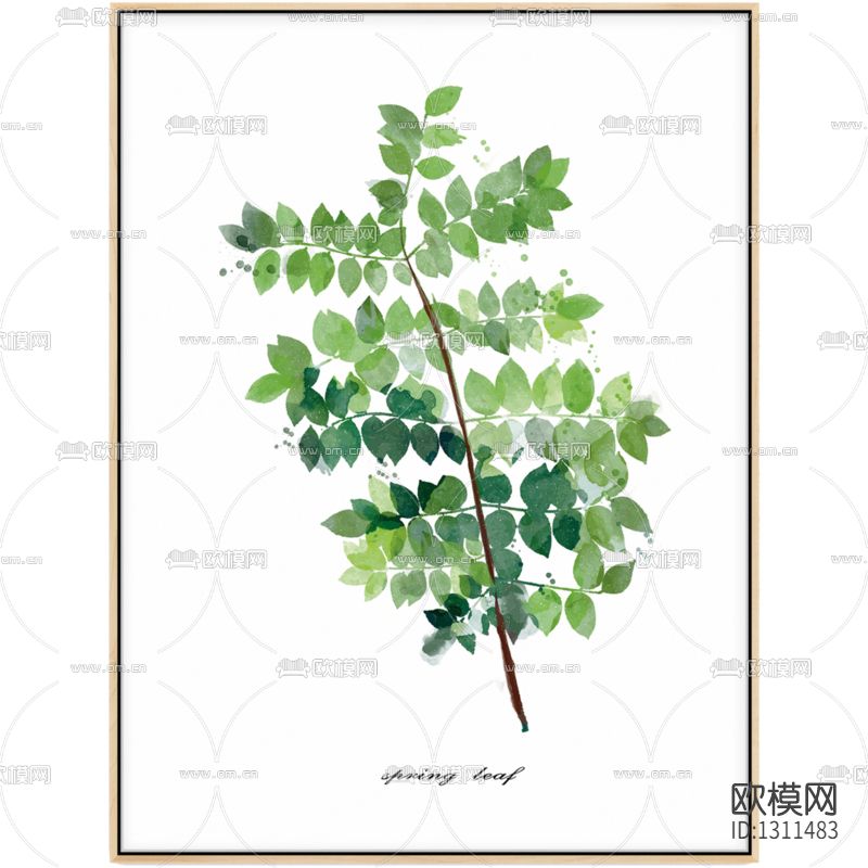 北欧简约小清新植物装饰画下载