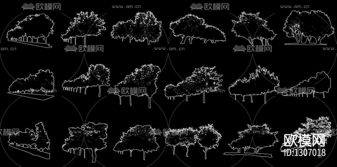 植物装饰素材cad图库下载（渲染图4）