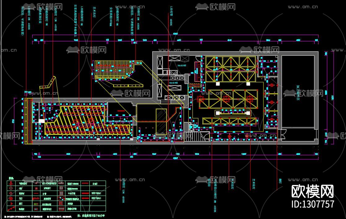 咖啡厅奶茶店cad施工图下载（渲染图1）