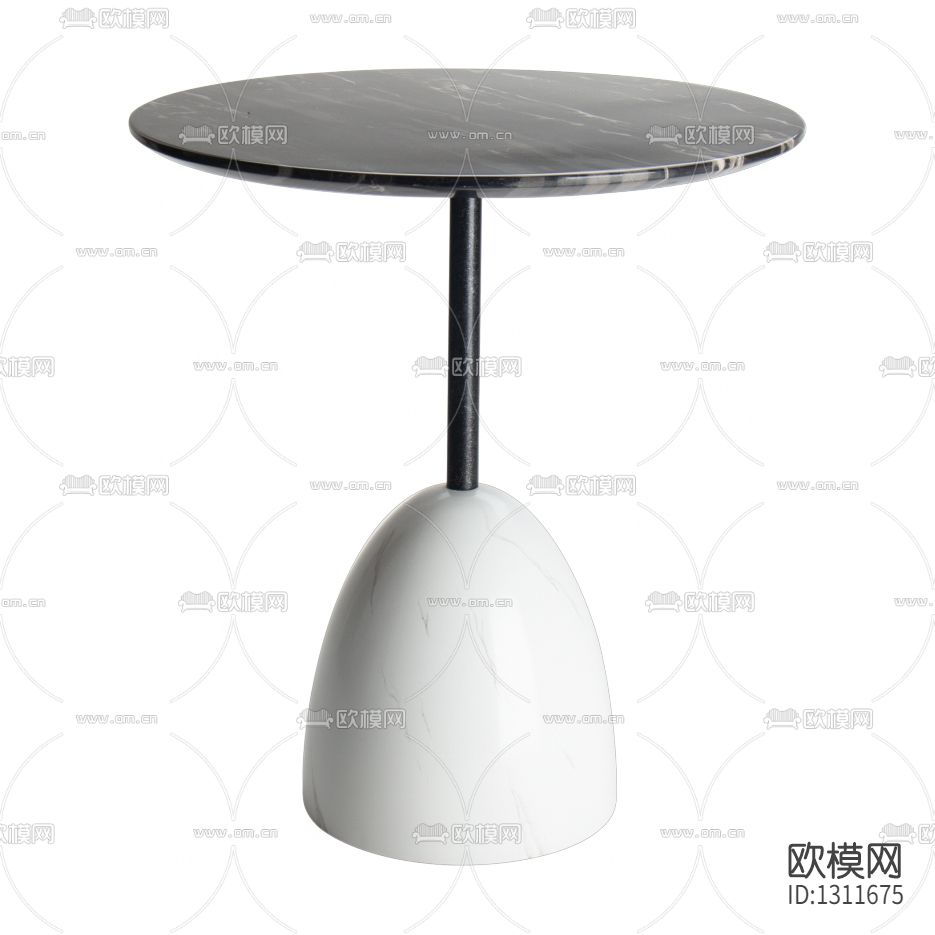 现代极简大理石圆形边几