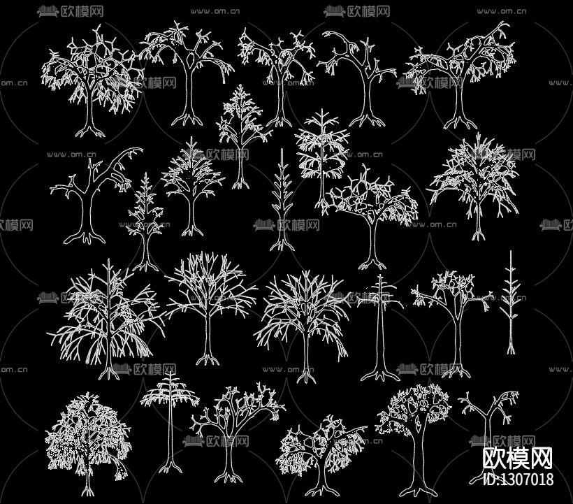 植物装饰素材cad图库下载（渲染图1）