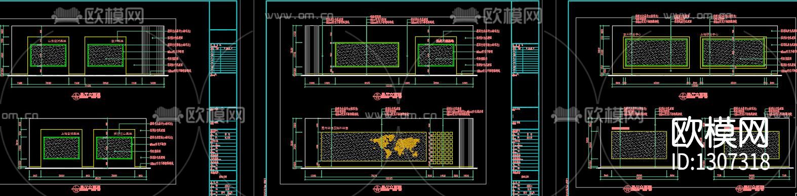 企业形象展厅cad施工图下载（渲染图4）