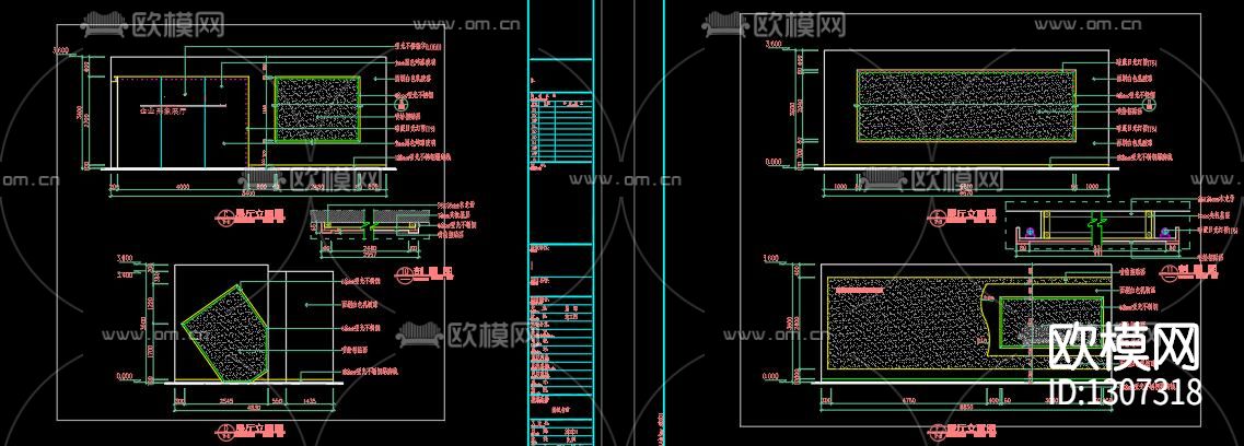 企业形象展厅cad施工图下载（渲染图3）