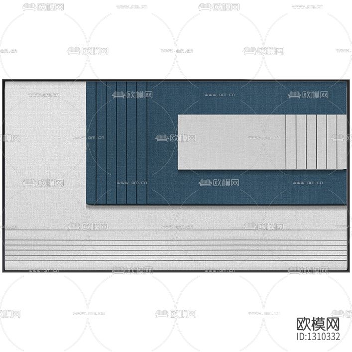 新中式几何线条色块装饰画