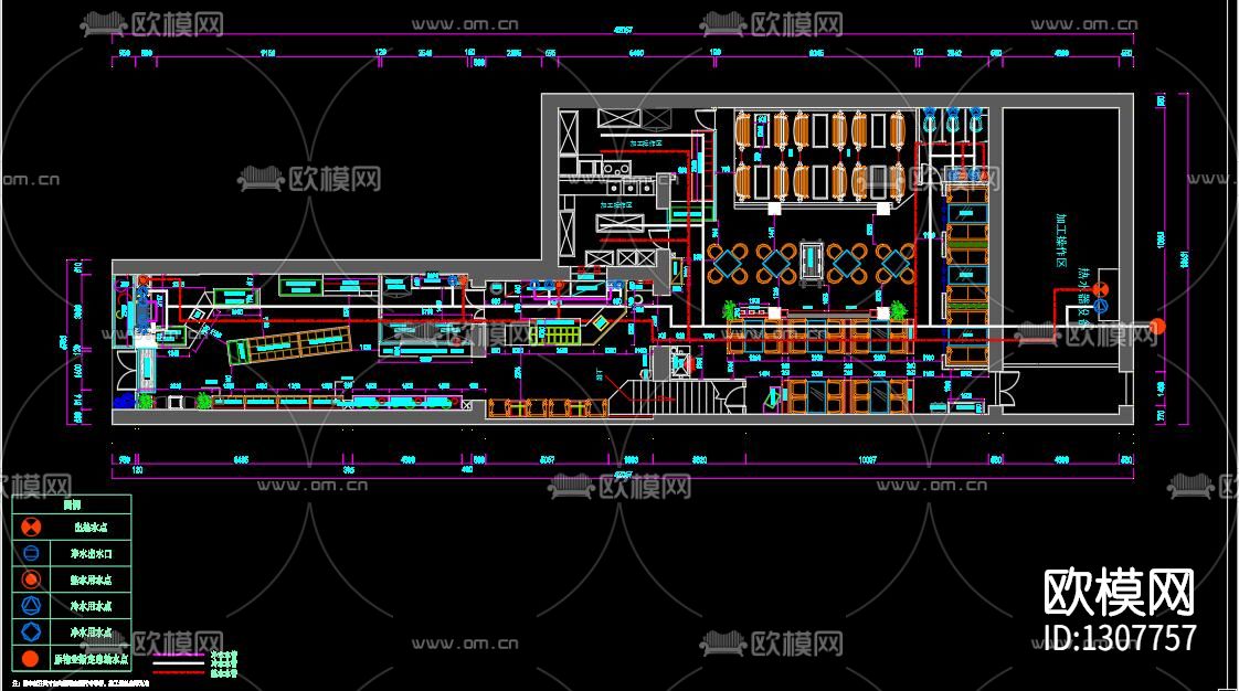 咖啡厅奶茶店cad施工图下载（渲染图5）