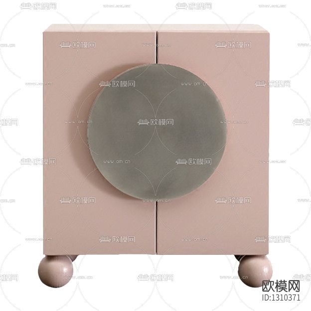 北欧简约几何创意实木床头柜