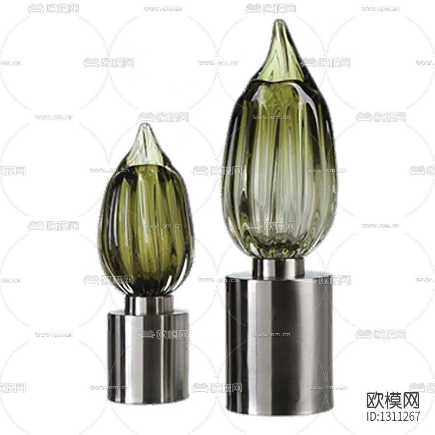 现代简约金属玻璃蜡烛摆件下载