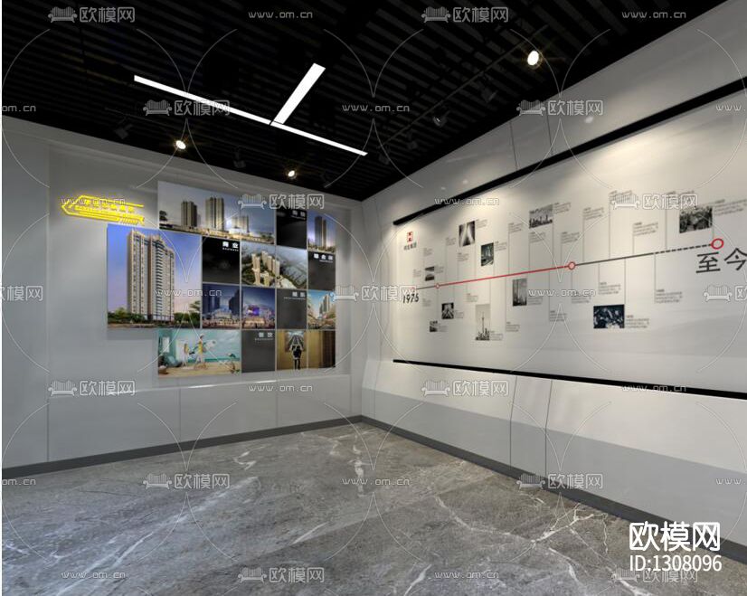 企业科技展厅cad施工图下载（渲染图3）