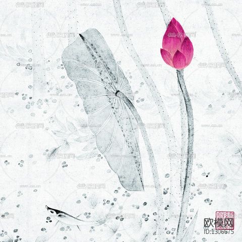 水墨荷花下载（渲染图5）