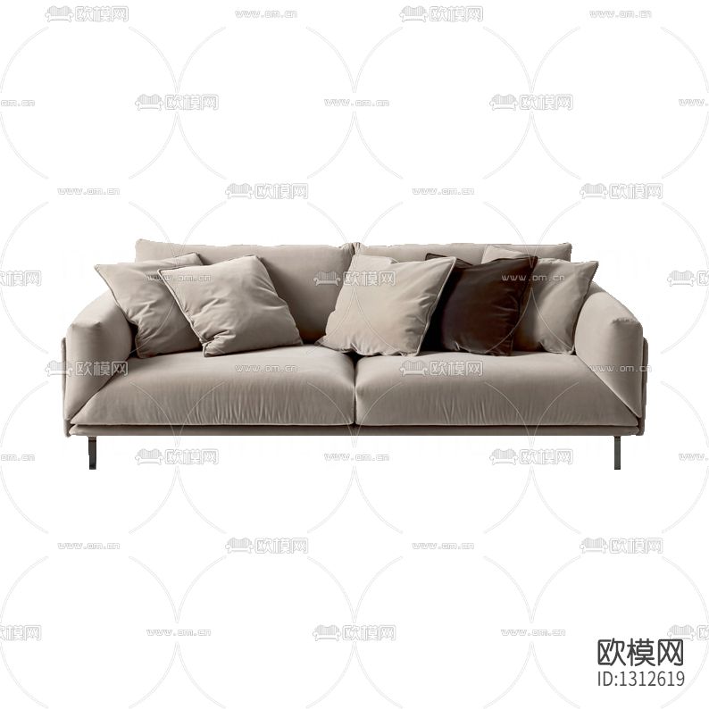 现代简约布艺双人沙发