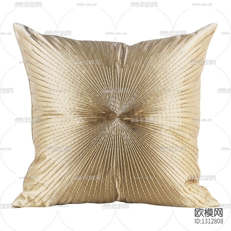 现代轻奢串珠放射金色布艺抱枕下载