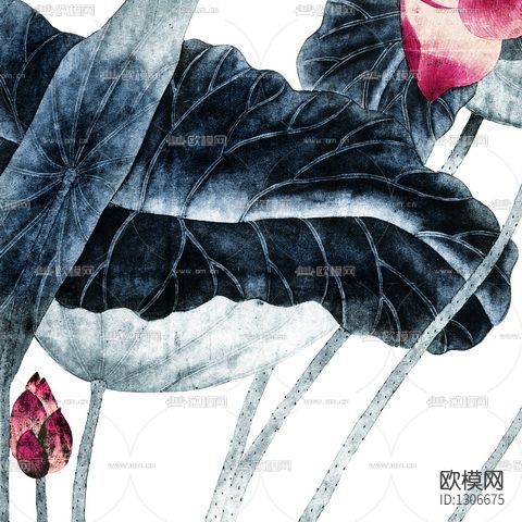 水墨荷花下载（渲染图1）