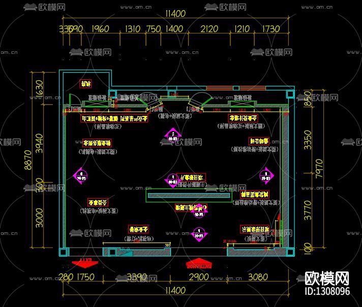 企业科技展厅cad施工图下载（渲染图6）