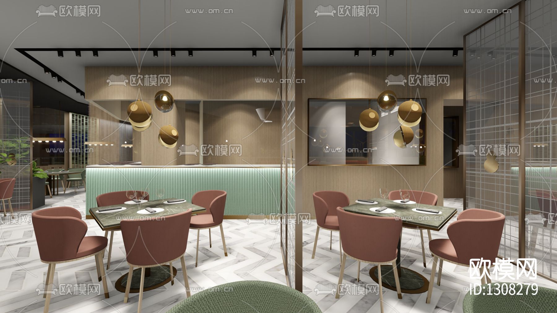 80苏小馆餐厅cad施工图下载（渲染图8）