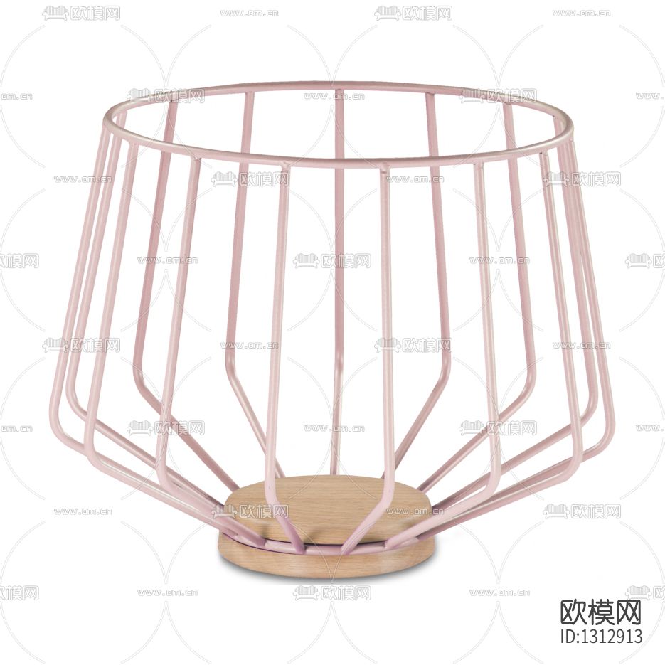 北欧简约金属网收纳篮下载（渲染图3）