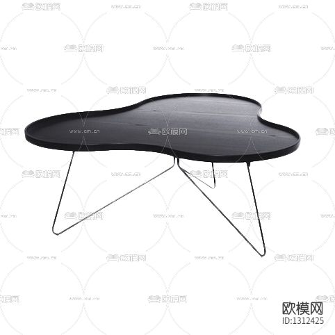 现代极简不规则实木铁艺茶几下载