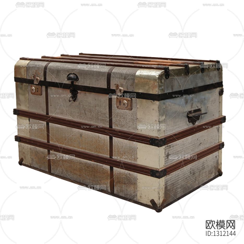 美式复古实木金属收纳箱