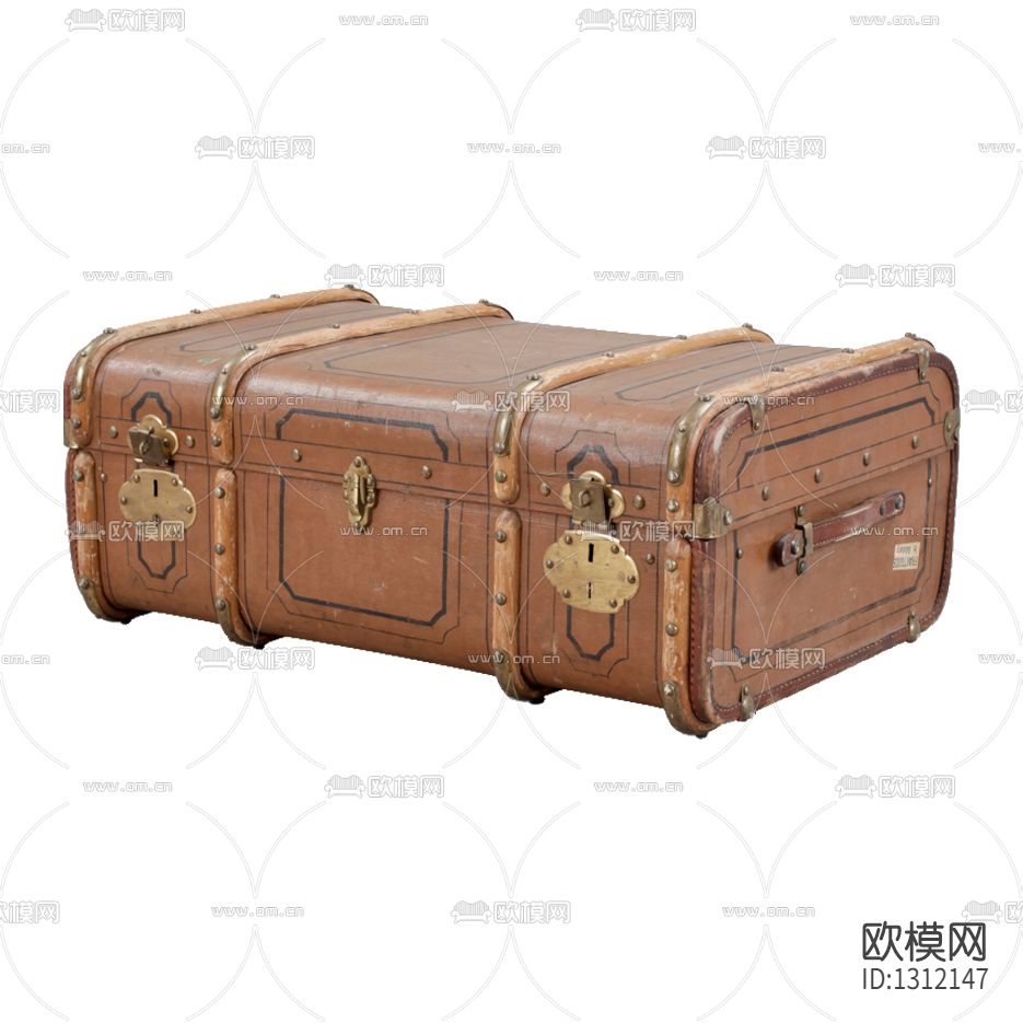 美式复古皮革金属收纳箱