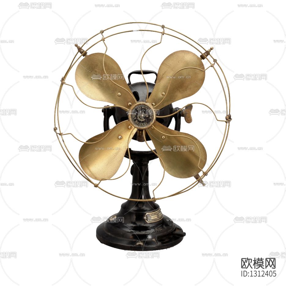 美式复古金属实木电风扇下载