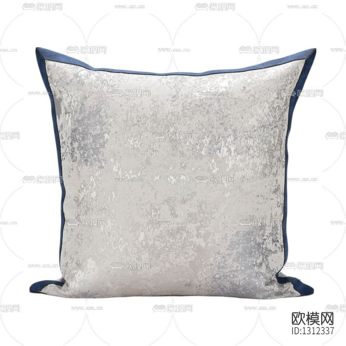 新中式轻奢蓝色摩擦皮拼接抱枕下载（渲染图2）