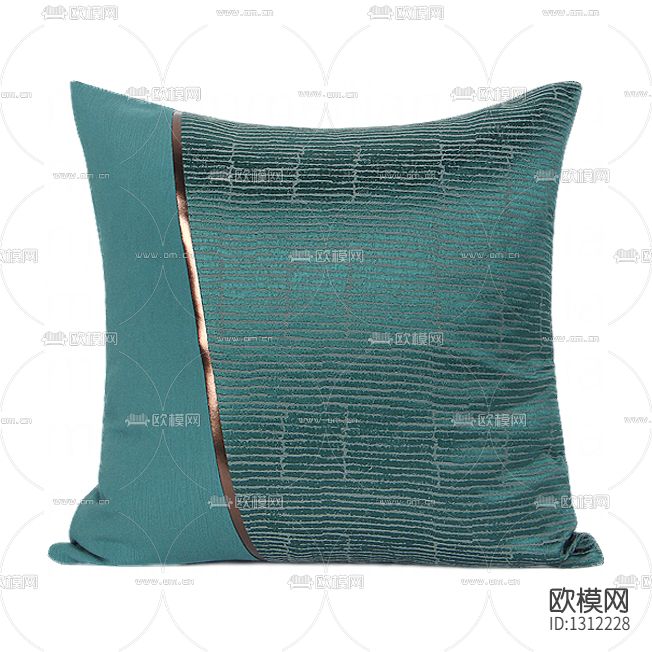 现代简约金色条纹拼接布艺抱枕下载（渲染图1）