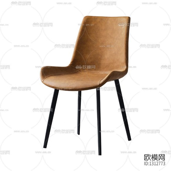 现代轻奢皮革实木餐椅下载