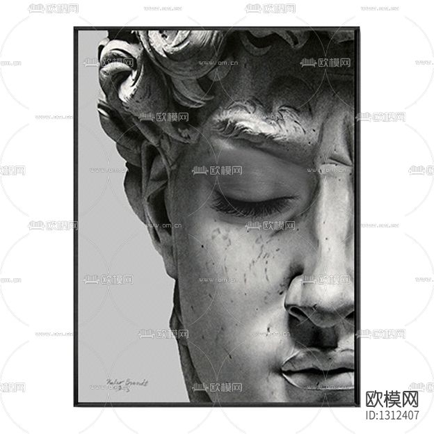 工业风雕像复古装饰画