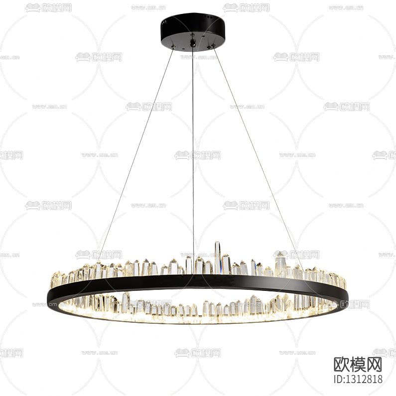 现代轻奢天然水晶不锈钢吊灯下载