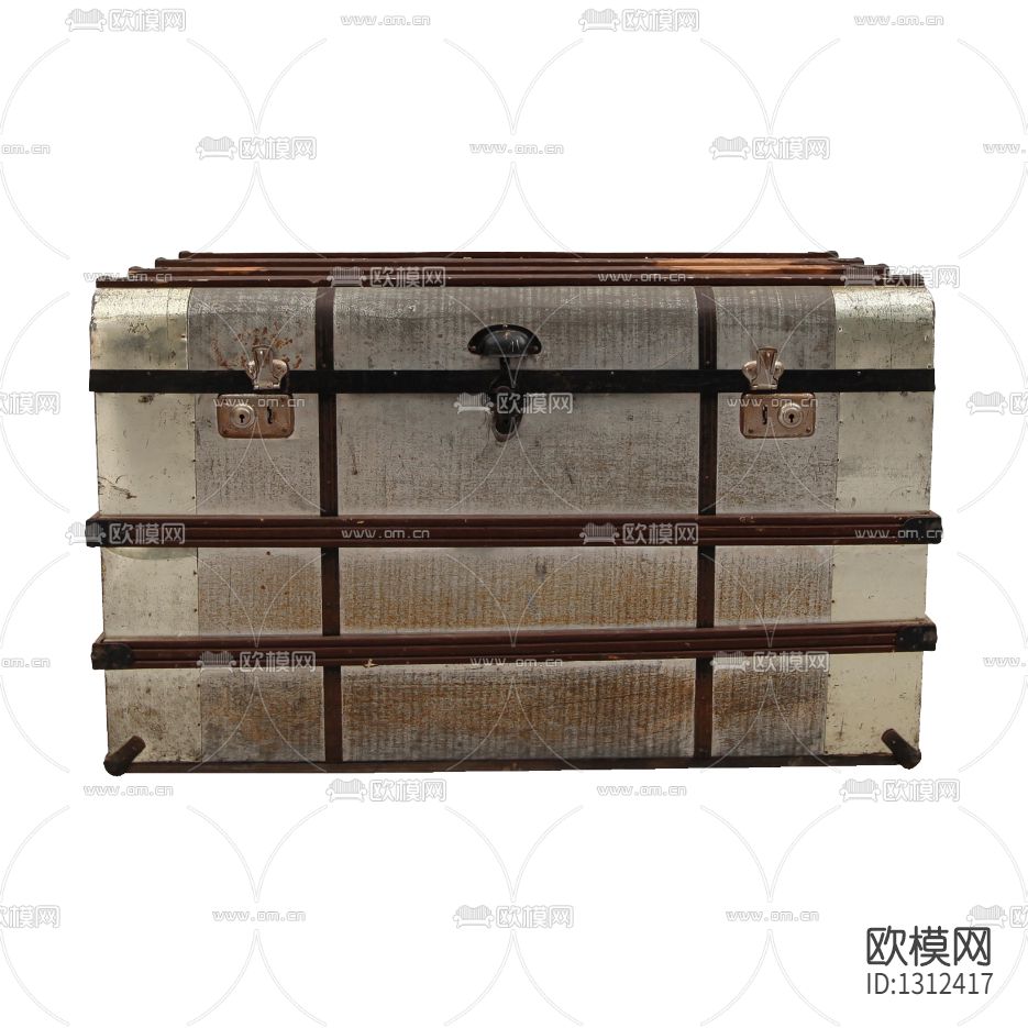 美式复古实木金属收纳箱