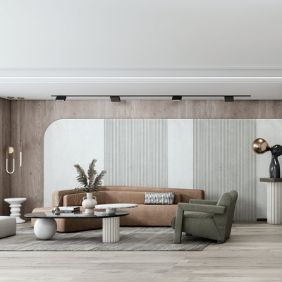 现代客厅餐厅su模型