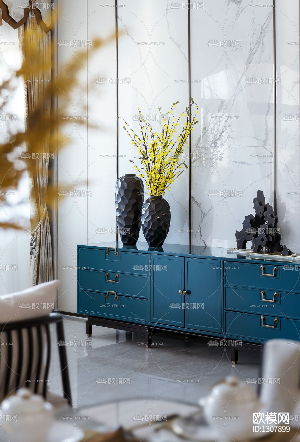 贺州彰泰城别墅样板房cad施工图下载（渲染图5）