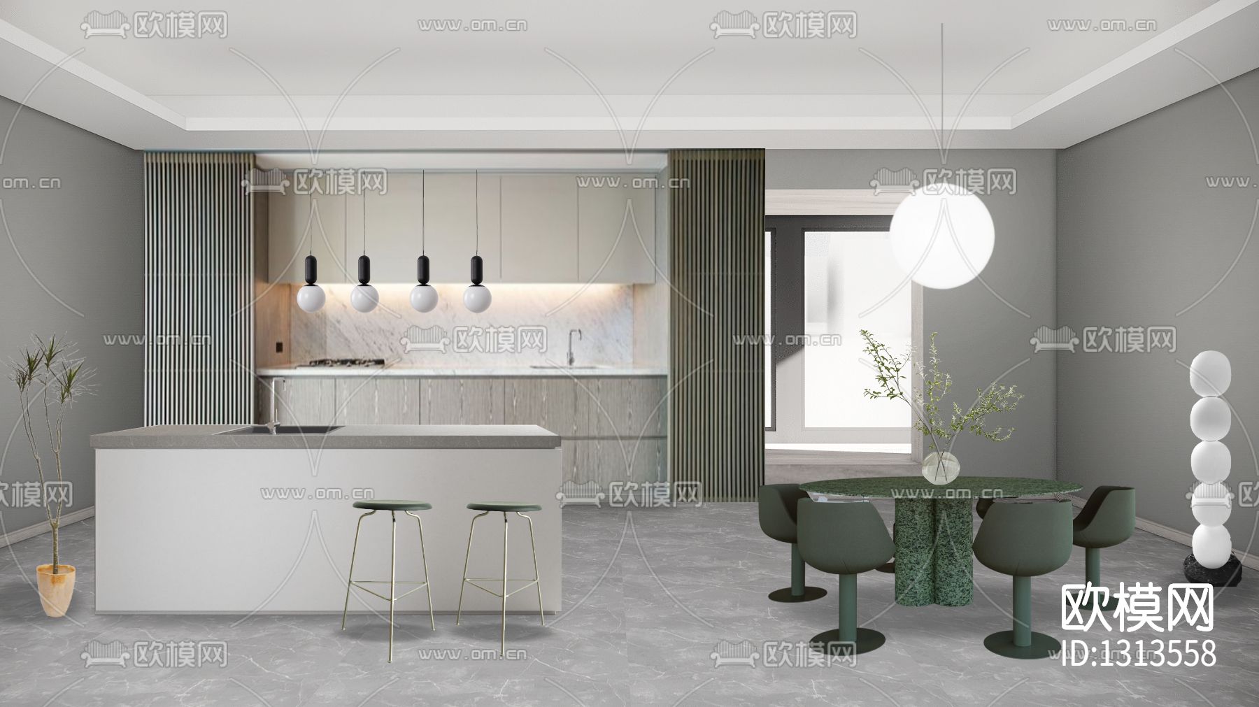 现代轻奢厨房餐厅