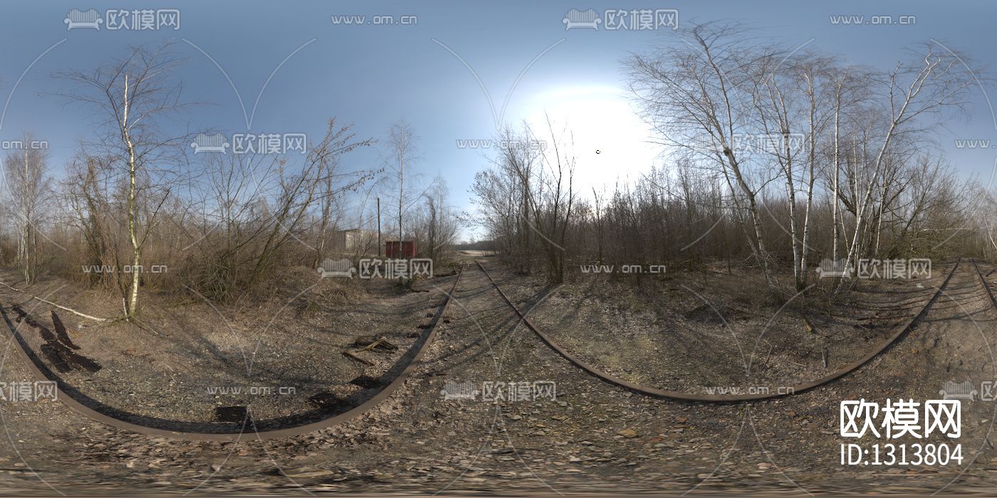 郊外废弃铁轨道风景hdr贴图下载