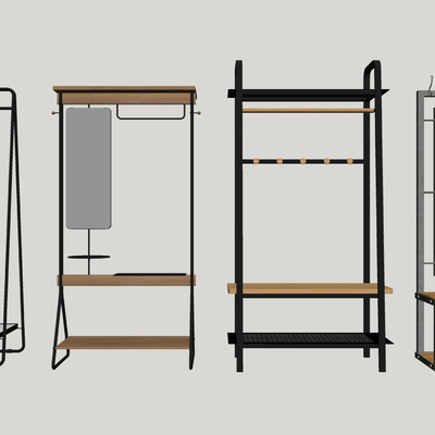  现代衣帽架su模型 