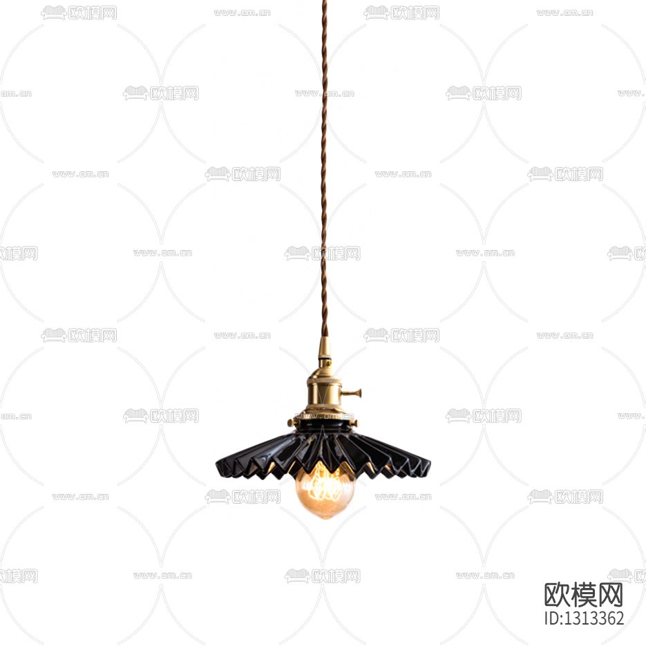 日式复古黄铜陶瓷吊灯下载