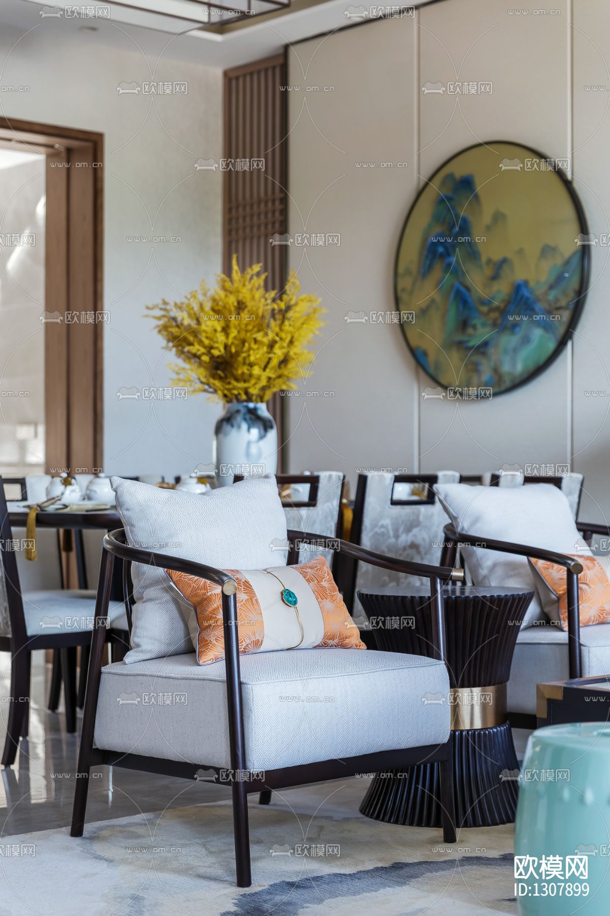 贺州彰泰城别墅样板房cad施工图下载（渲染图6）