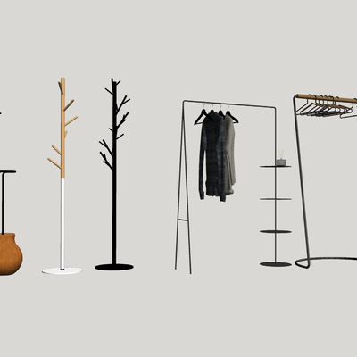  现代衣帽架su模型 