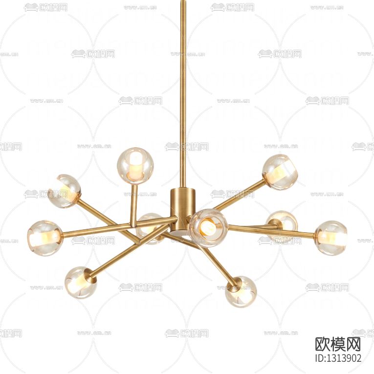 现代轻奢金属吊灯下载