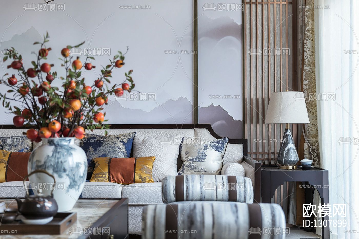 贺州彰泰城别墅样板房cad施工图下载（渲染图3）