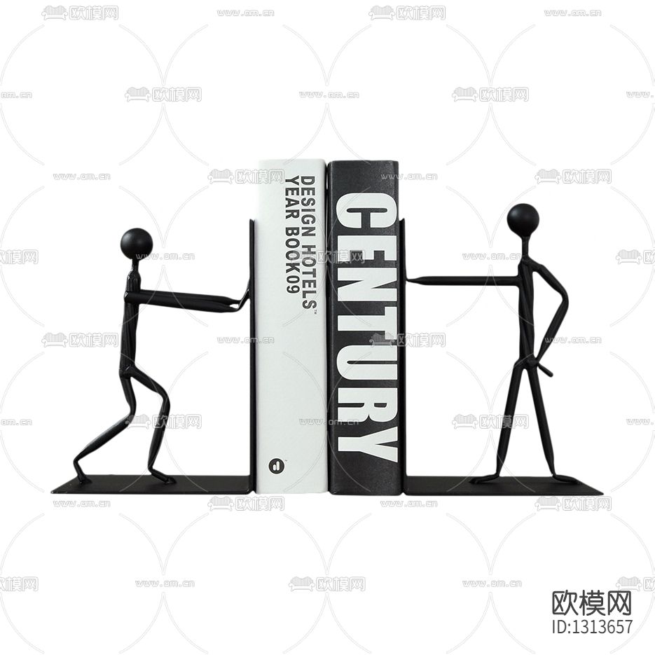 现代简约金属火柴人书档