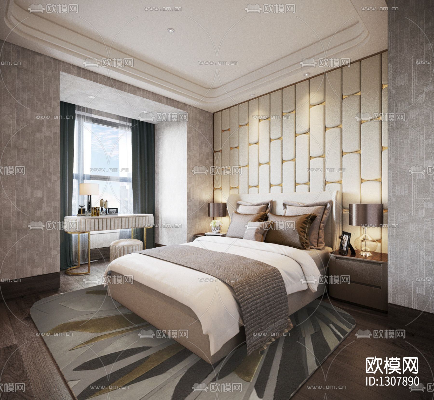 北京懋源·璟玺叠墅样板房cad施工图下载（渲染图6）