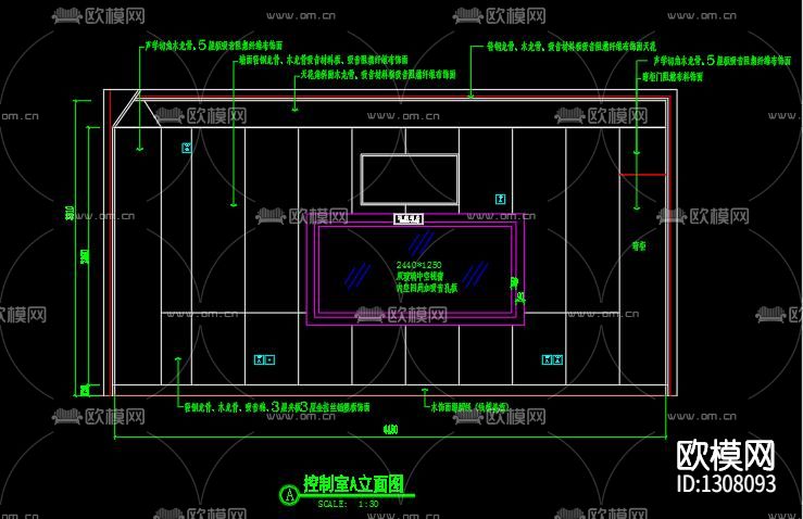 录音棚cad施工图下载（渲染图2）